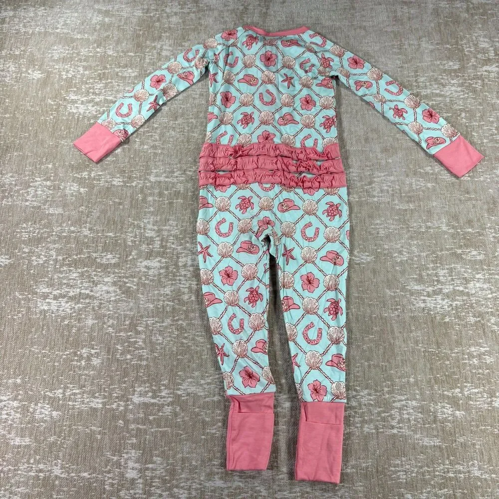 Dream Big Little Co. Coastal Cowgirl Ruffle Romper Pajama 18-24M NWOT